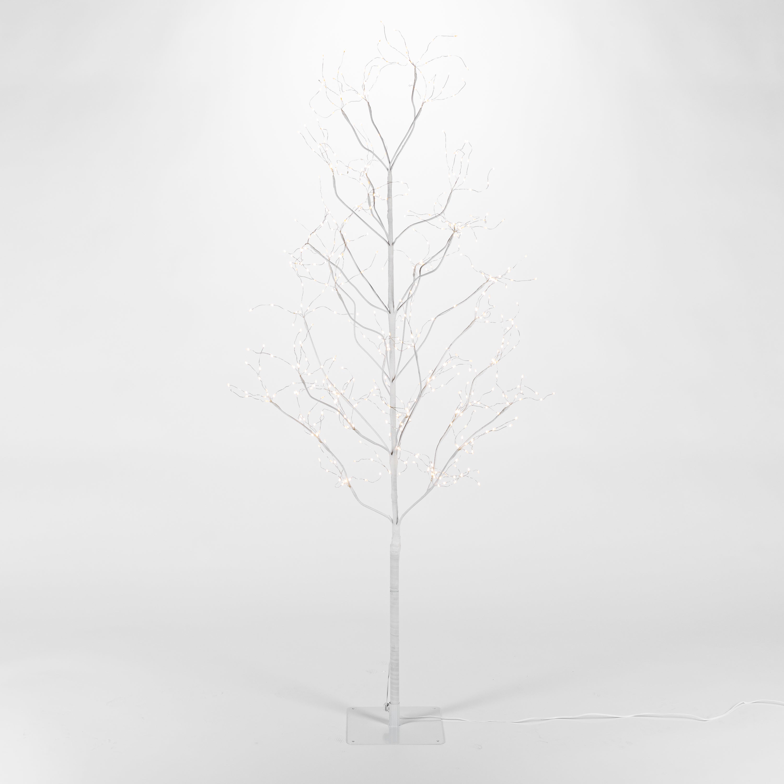 5 Foot Tall White Glowing Lighted Tree, Micro LEDs